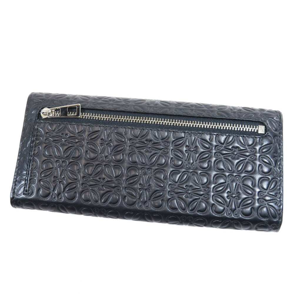 Loewe embossed leather Anagram Wallet long Black